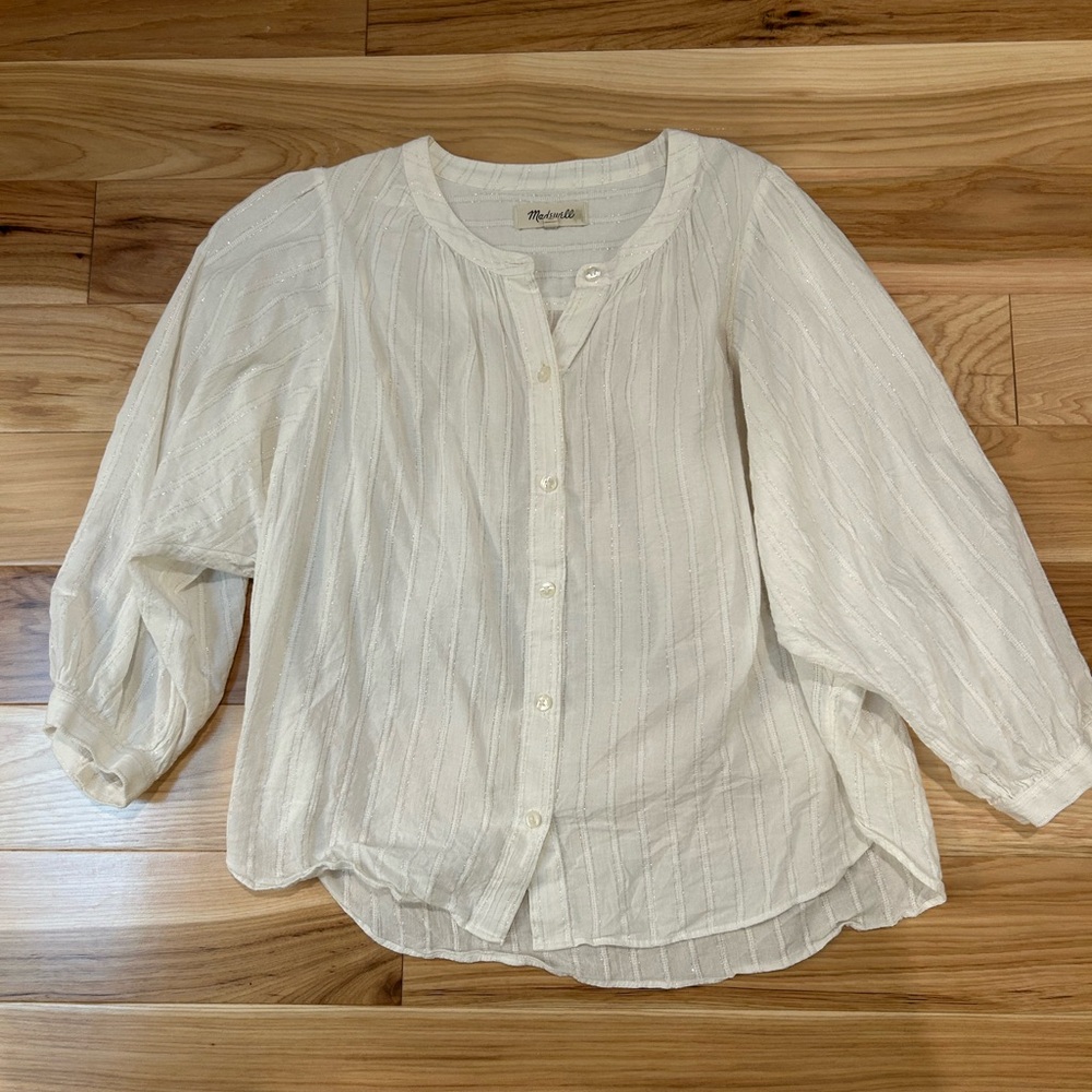 Madewell Cream Button-Up Blouse
